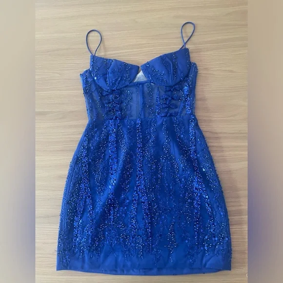 NWT SAU LEE Kimberley dress in electric blue size 2